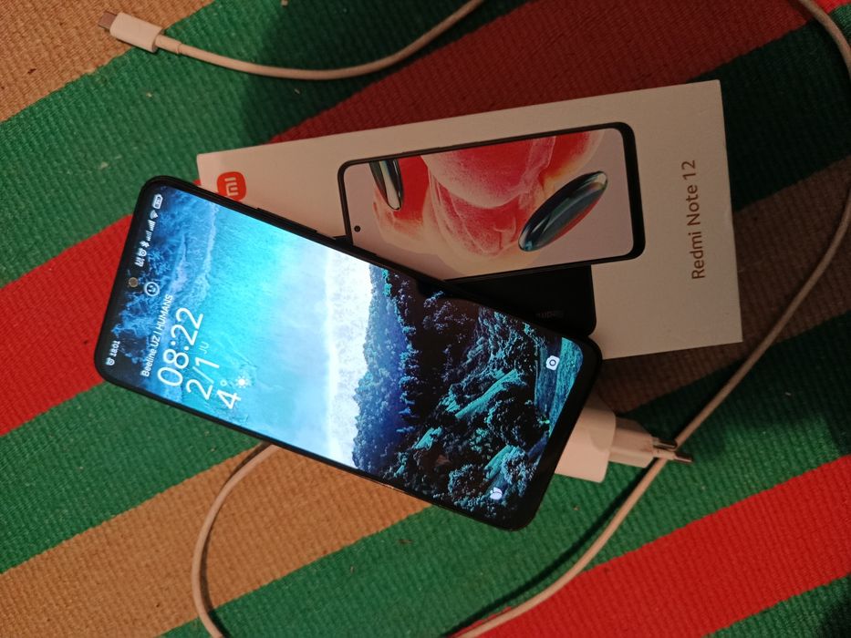 Redmi note 12 6/128 tel ochilmagan ideal karobka dakument