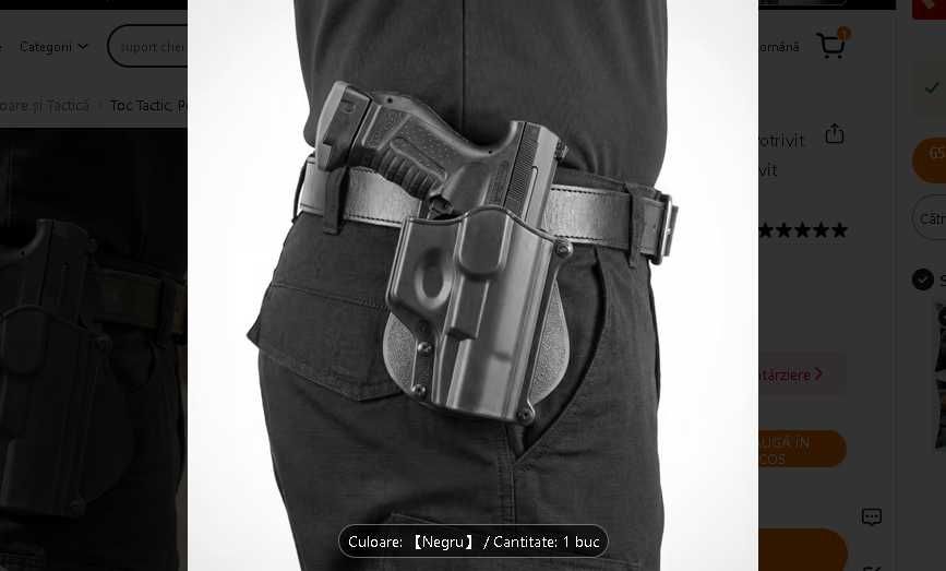 Toc Pistol Sold Dedicat / Pentru Pistol Walther P99 Gen 1, Nou,Negru,Din Polymer