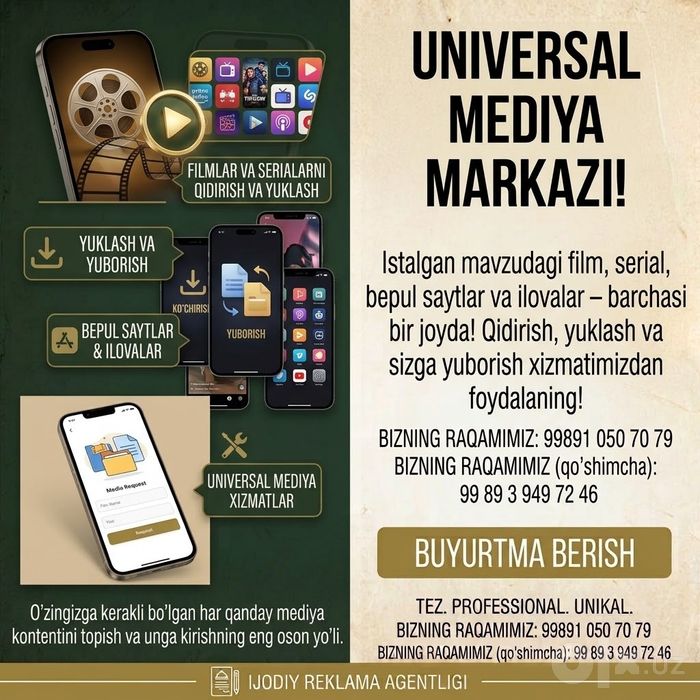 Sizning biznesingiz va g'oyalaringiz uchun barcha turdagi professional