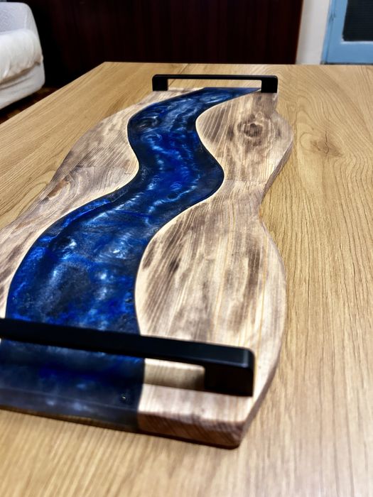 Ръчно изработено плато „Синя река“