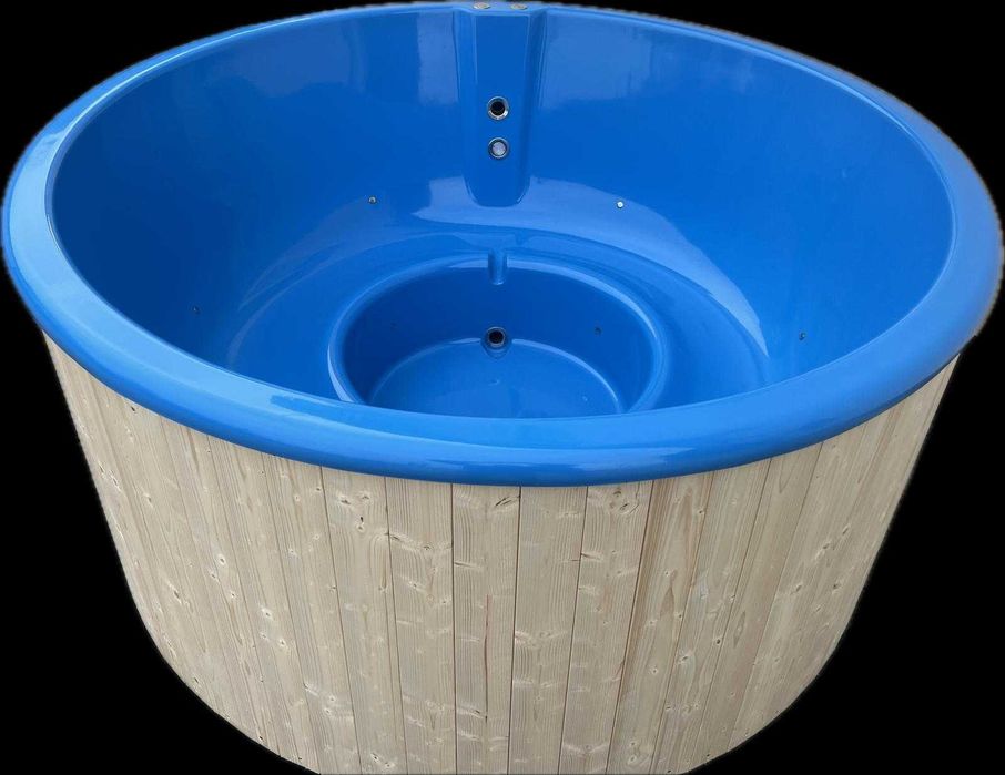 Ciubăr fibră sticlă 5-6 pers. | Aeromasaj + LED + sobă inox