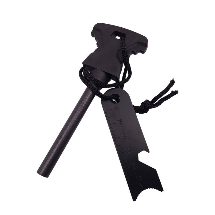 Kit supravietuire True Saviour, 13 elemente multifunctionale, negru