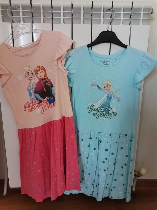 Детски рокли с Елза и Анна, размер 140, 2 броя