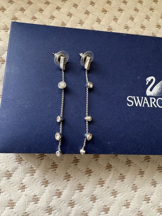 Сребърен комплект колие и обеци Swarovski със сертификат