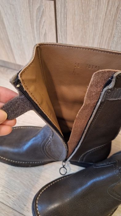 Cizme piele maro 38 înguste