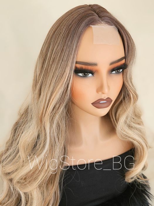 Lace front Руса къдрава перука 67см