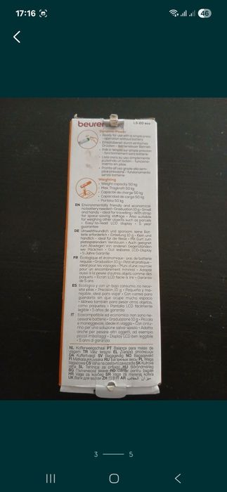 Cantar bagaje beurer nou ls 20 eco