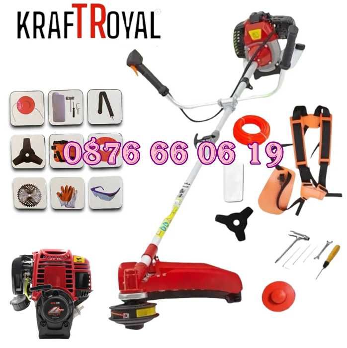 Четиритактов бензинов тример за трева 74 куб KraftMaster, храсторез
