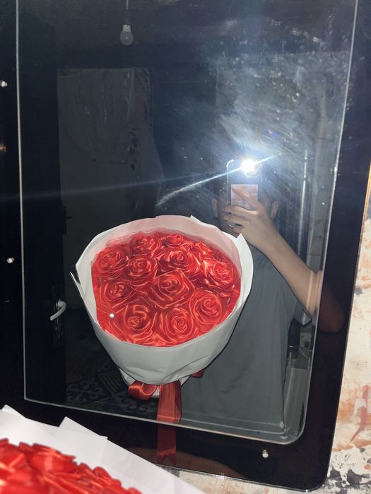 Букет из атласной лента