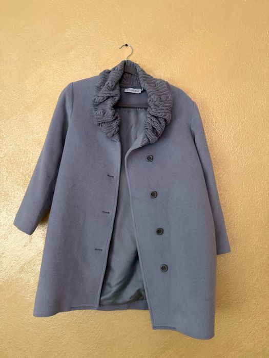 Сиво Вълнено палто Christian Dior