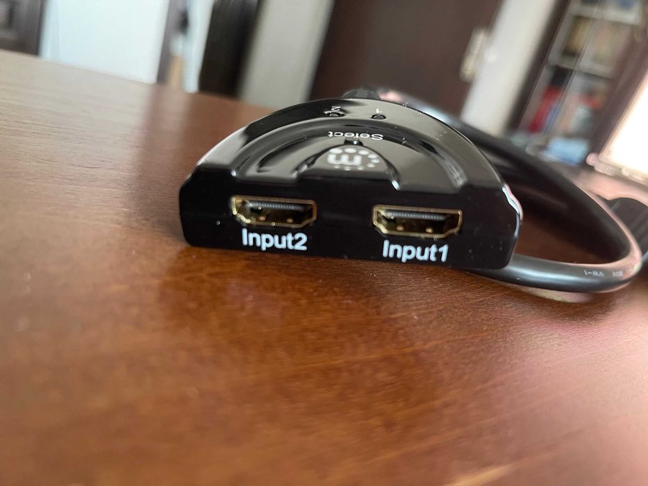 Сплитер Manhattan, от HDMI(м) към 2x HDMI(ж), 0.5m, черен