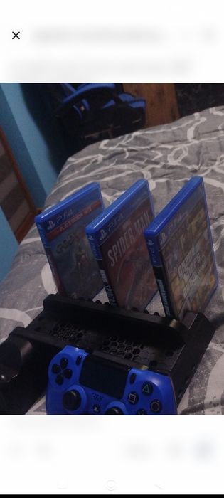 Пълен комплект PS4 Slim + Охладителна стойка + Игри (Перфектен!)
