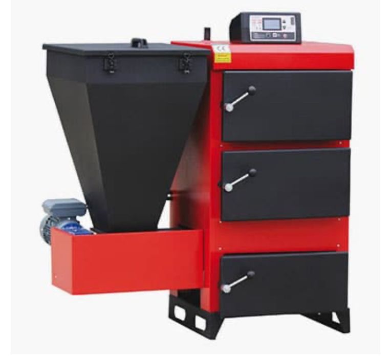 Пелетен котел за слънчогледови и сламени пелети.