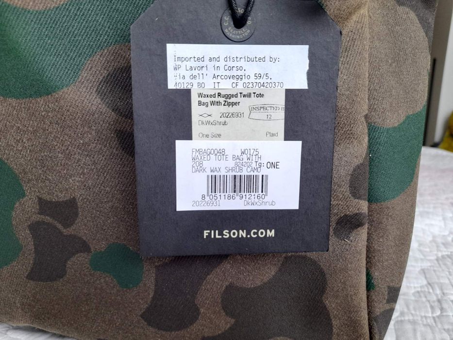 Filson Waxed Rugged Twill Tote Bag