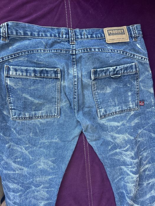 Винтидж Prodigy Jeans Y2K Acid Wash XXL – широки дънки