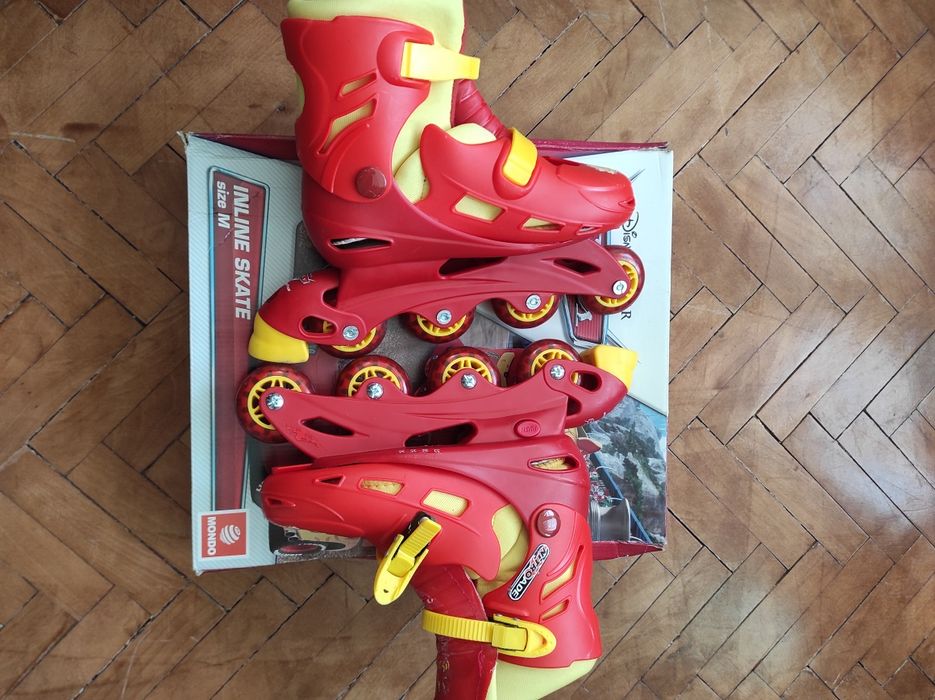 Role copii Mondo ajustabile, marimi 33-36, 4 roti, in linie, Cars