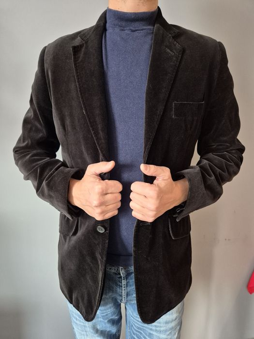 Мъжко черно сако Henry Choice - кадифе