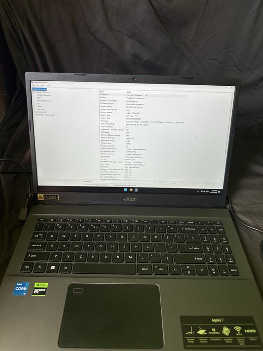 Laptop gaming Acer aspire 7