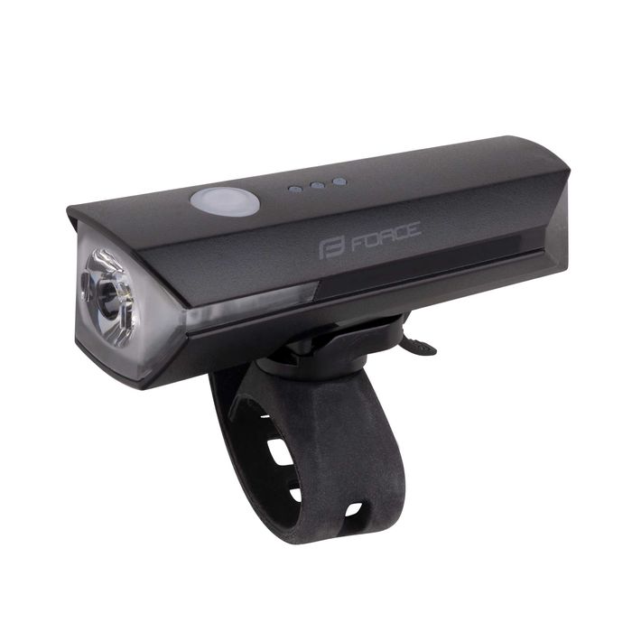 Предна LED светлина за велосипед FORCE FLUX 550LM USB, Фар, Черна