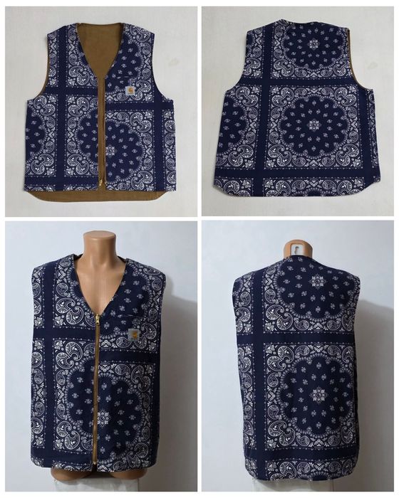 Vestă reversibilă CARHARTT WIP SS21 cu 2 fețe și bandană, Nr. XL