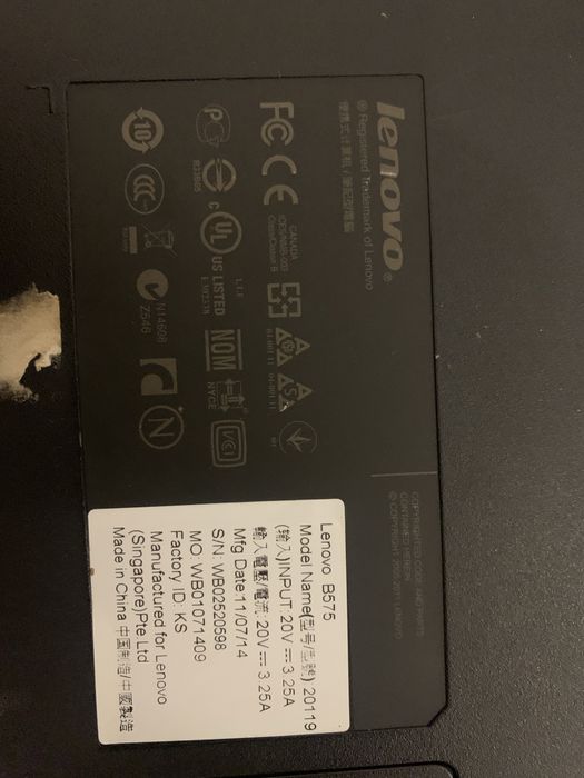 Продам ноутбук lenovo B575