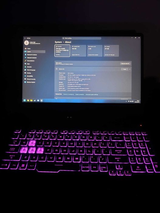Laptop Gaming ASUS TUF F15 | I7-11800H | 16 GB RAM | RTX 3050 TI