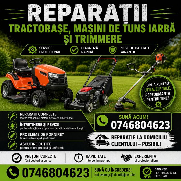 Reparatii  masinii tuns gazon
