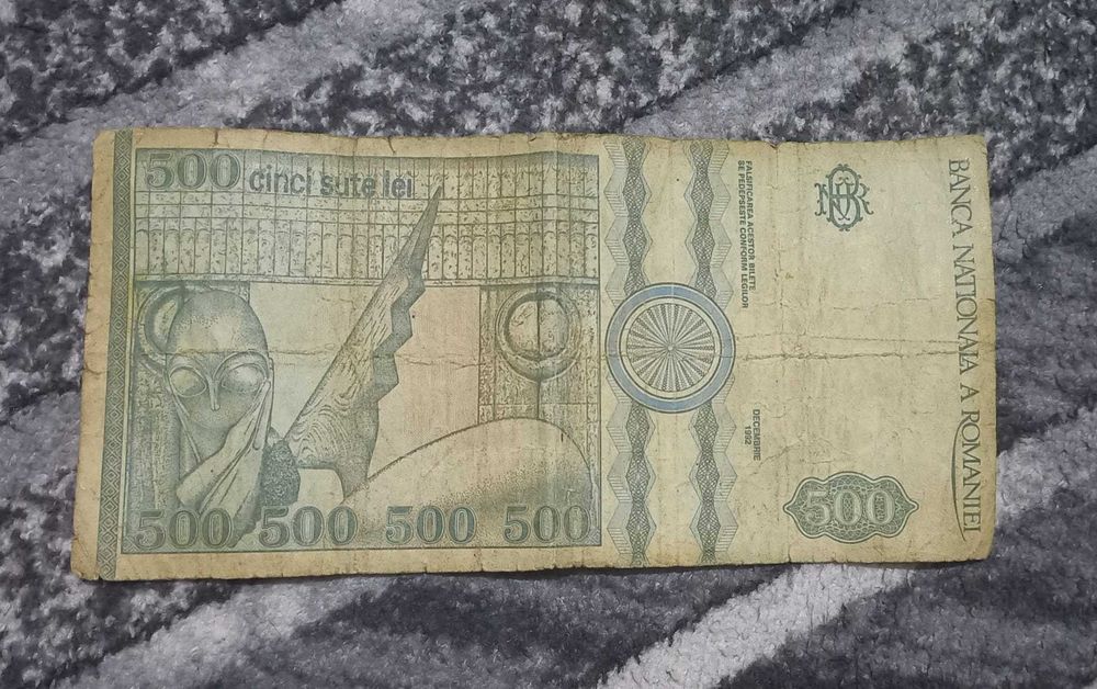 Bancnota veche de 500 lei din 1992,Constatntin Brâncusi