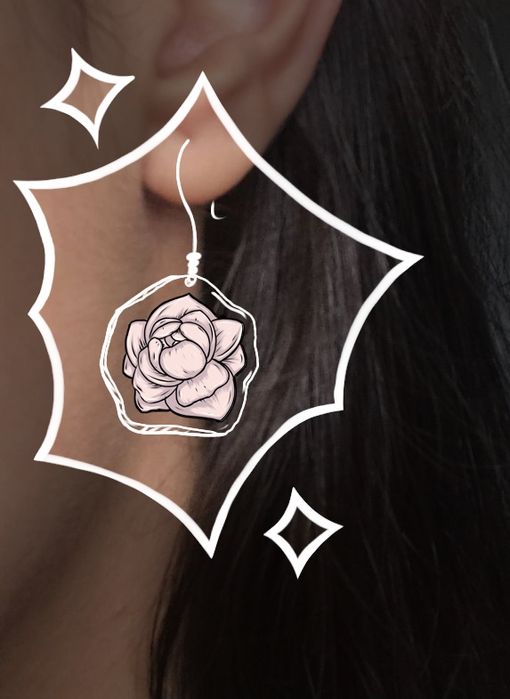 Акриловые серьги с цветами