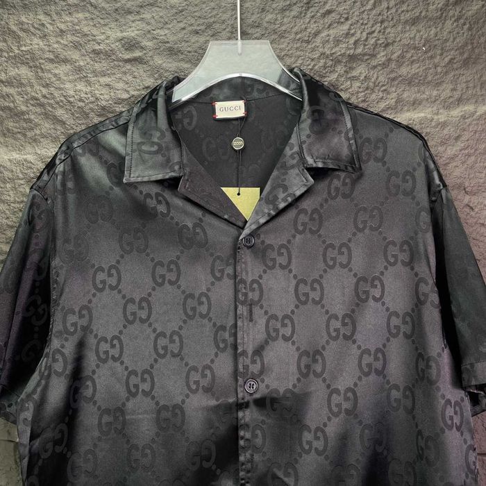 Gucci Jacquard cămașă cu mânecă scurtă Material de înaltă calitate