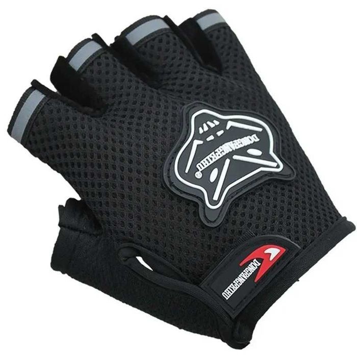 Manusi ciclism pentru Bicicleta si Fitness cu protectie palma, din Material Respirabil, marime universala, Negru