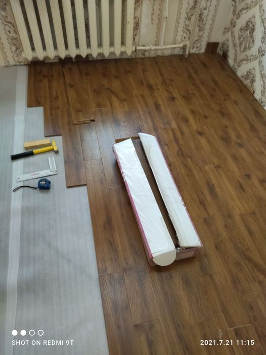 Установка ламината, таркета .