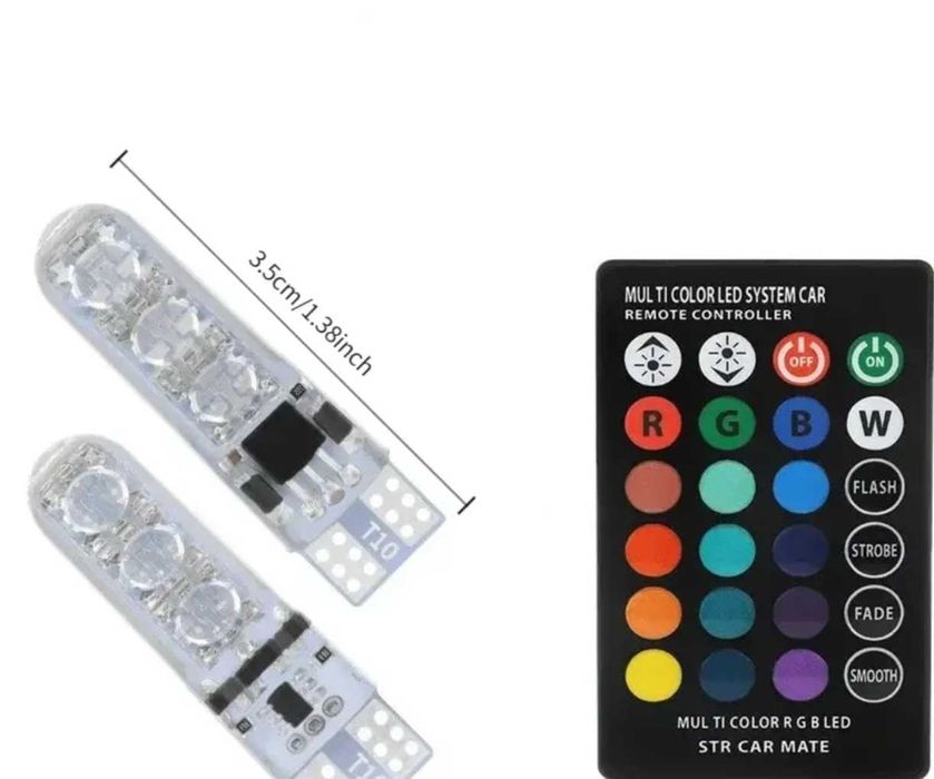 Крушки W5W RGB LED