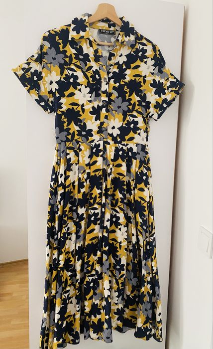 Дълга лятна рокля с джобове - размер С