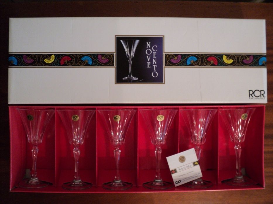 SUPERBE!!! Pahare Royal Crystal Rock NOVECENTO Italia, lucrate manual