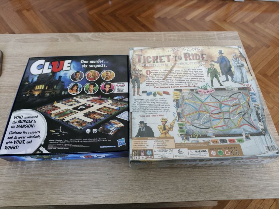 Jocuri de societate Ticket to Ride USA & Clue (Sigilat) – Ediții în Engleză