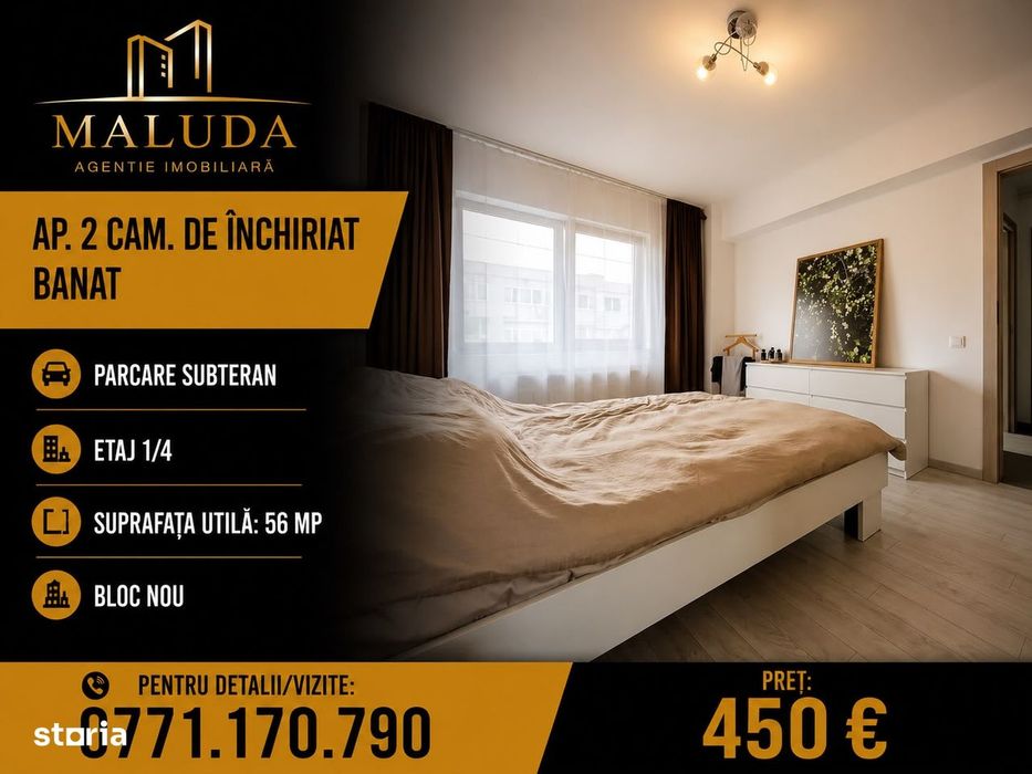 Apartament de inchiriat cu 2 camere, Banat
