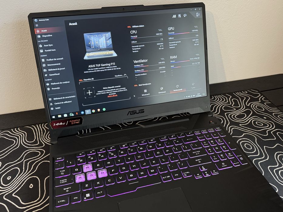 Laptop Asus Tuf Gaming F15 intel i5 16Gb ram RTX 3050