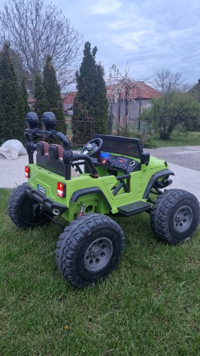 Masinuta electrica pentru copii Monster Truck SX1719, 4x45W, baterie 12V 10 Ah, iluminat LED, culoare verde