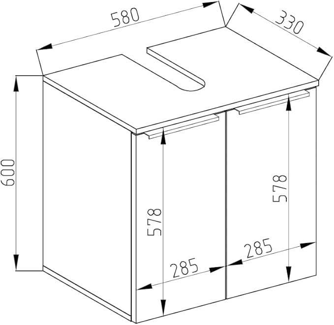 Шкаф за мивка Vicco Otis, бяло/антрацит с висок гланц