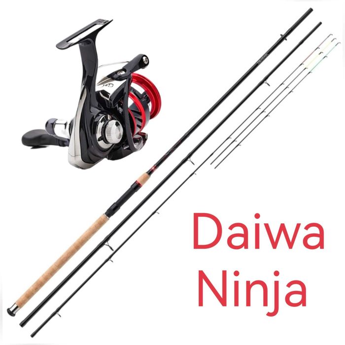 Фидер комплект Daiwa Ninja. Въдица 3.60мт 120гр,макара и подарък корда