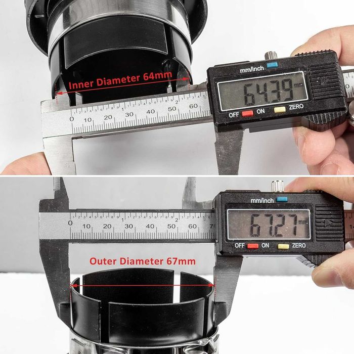 63mm Карбонов накрайник ауспух 2.5"→3.5" Черен