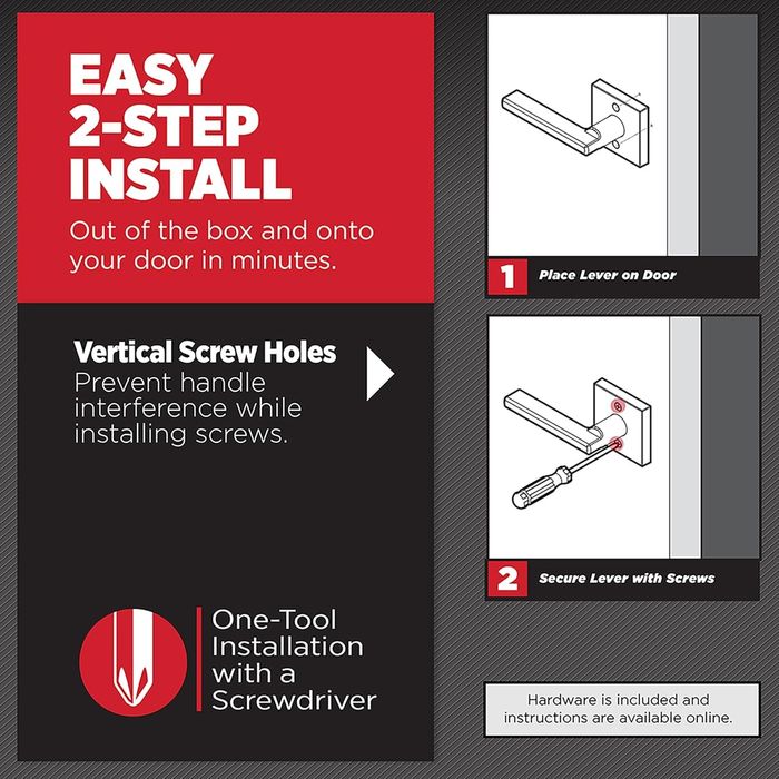 Дръжка на врата с Microban, от Kwikset Halifa, в сатен никел, правоъгъ