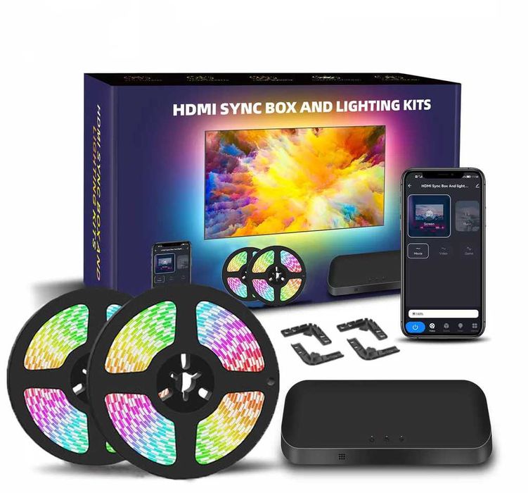 Амбиентно осветление за ТЕЛЕВИЗОР, синхронизираща се LED лента с ЕКРАН