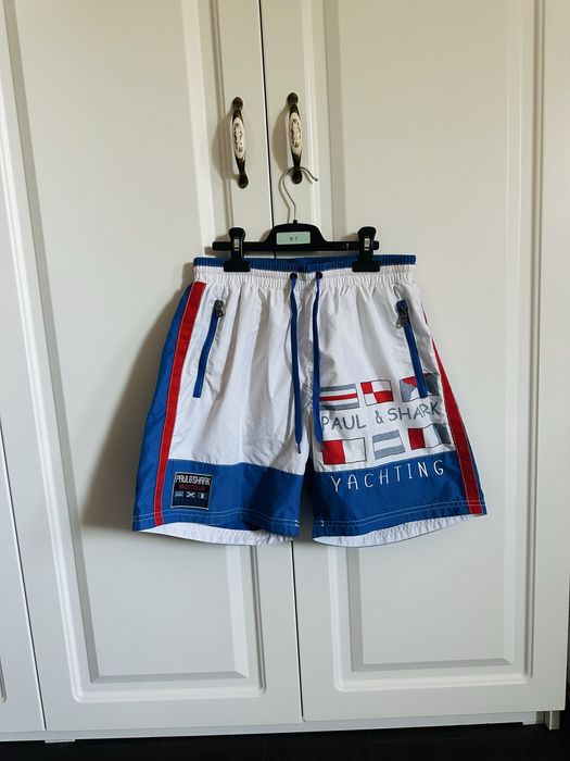Pantaloni scurti / bermude , de la firma Paul & Shark , masura M / L , pentru barbati , ideali pentru plaja , originali , noi doar probati