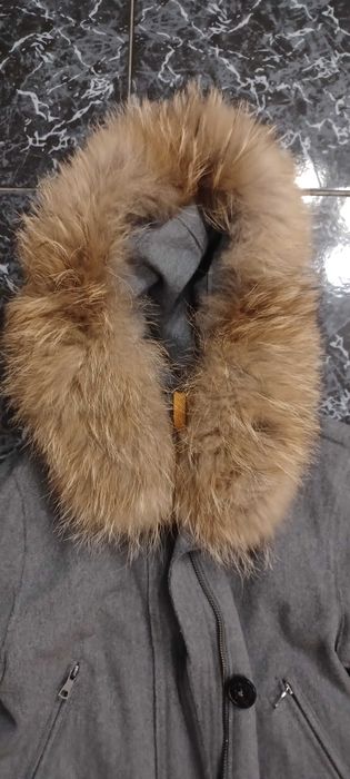 Зимно палто с естествен косъм