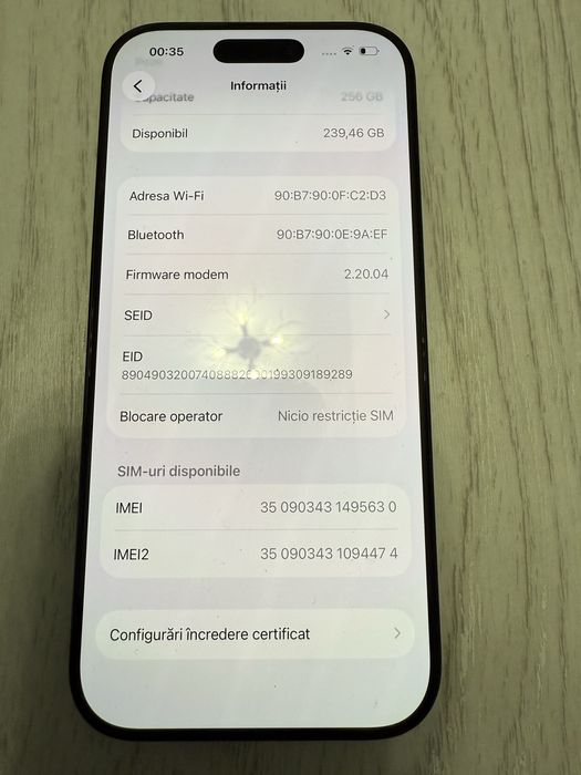 iPhone 16 Pro ,Black Titanium ,256GB , ca nou