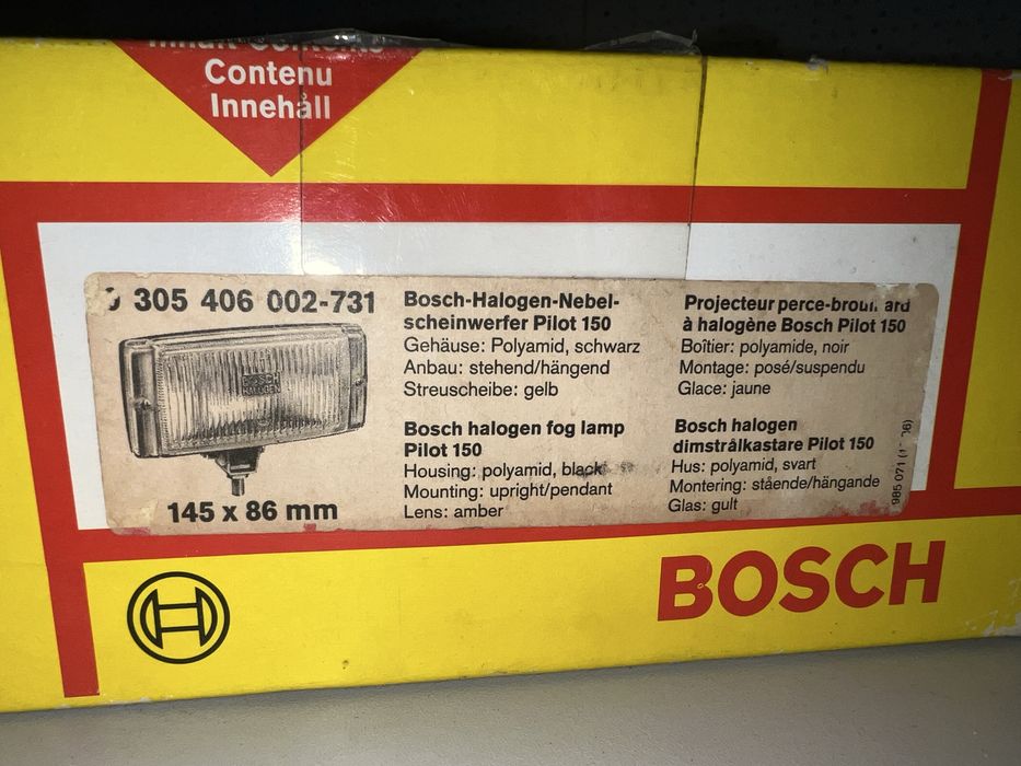 Vand doua proiectoare galbene vintage Bosch