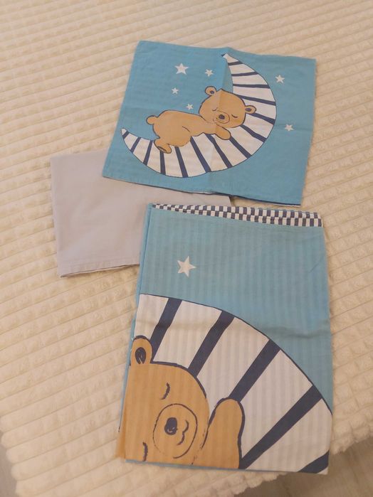 Детско спално бельо за кошара + подарък одеало