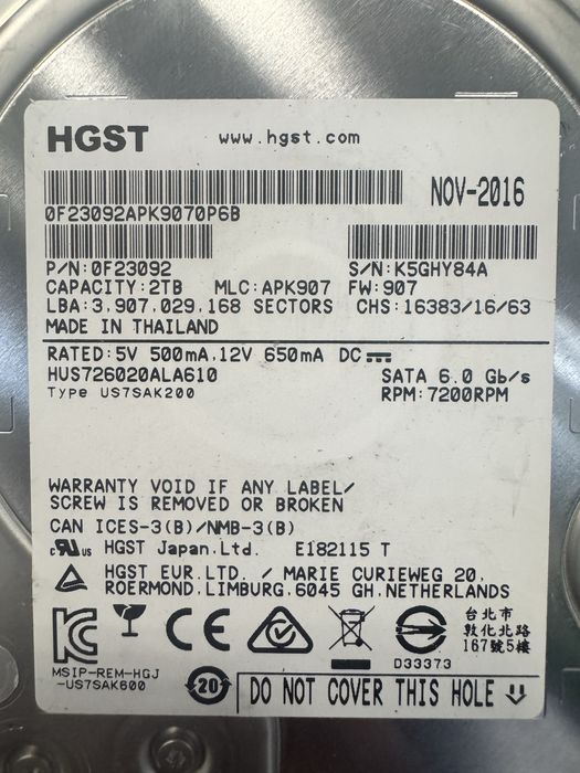HDD 3.5  1TB  2TB  3TB 4TB  _%100 ZDRAVO